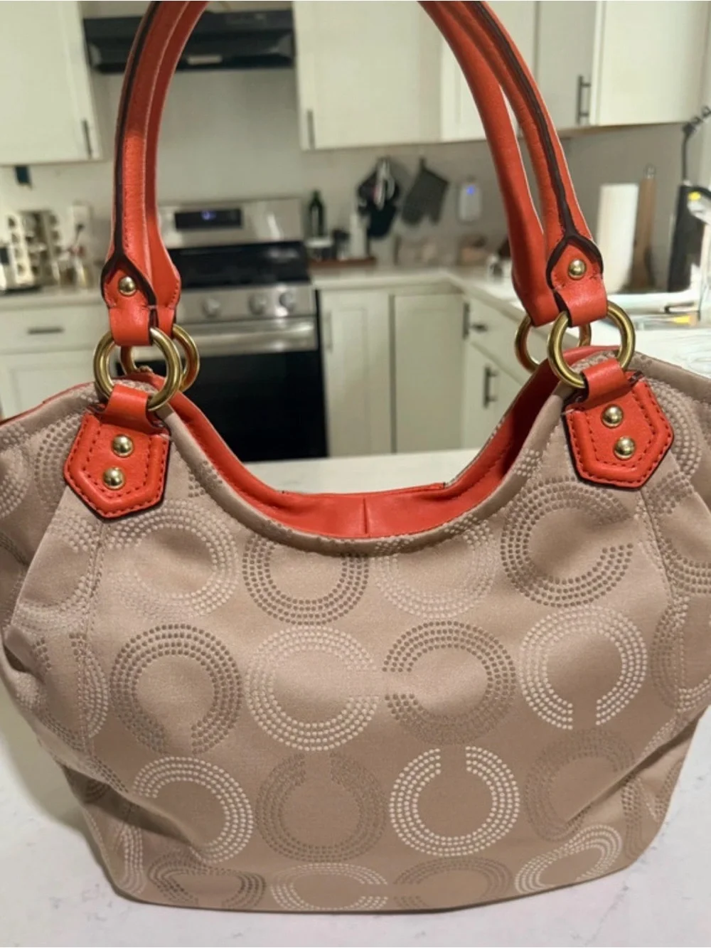 Vintage - Coach Ashley Dotted Op Art Shoulder Bag